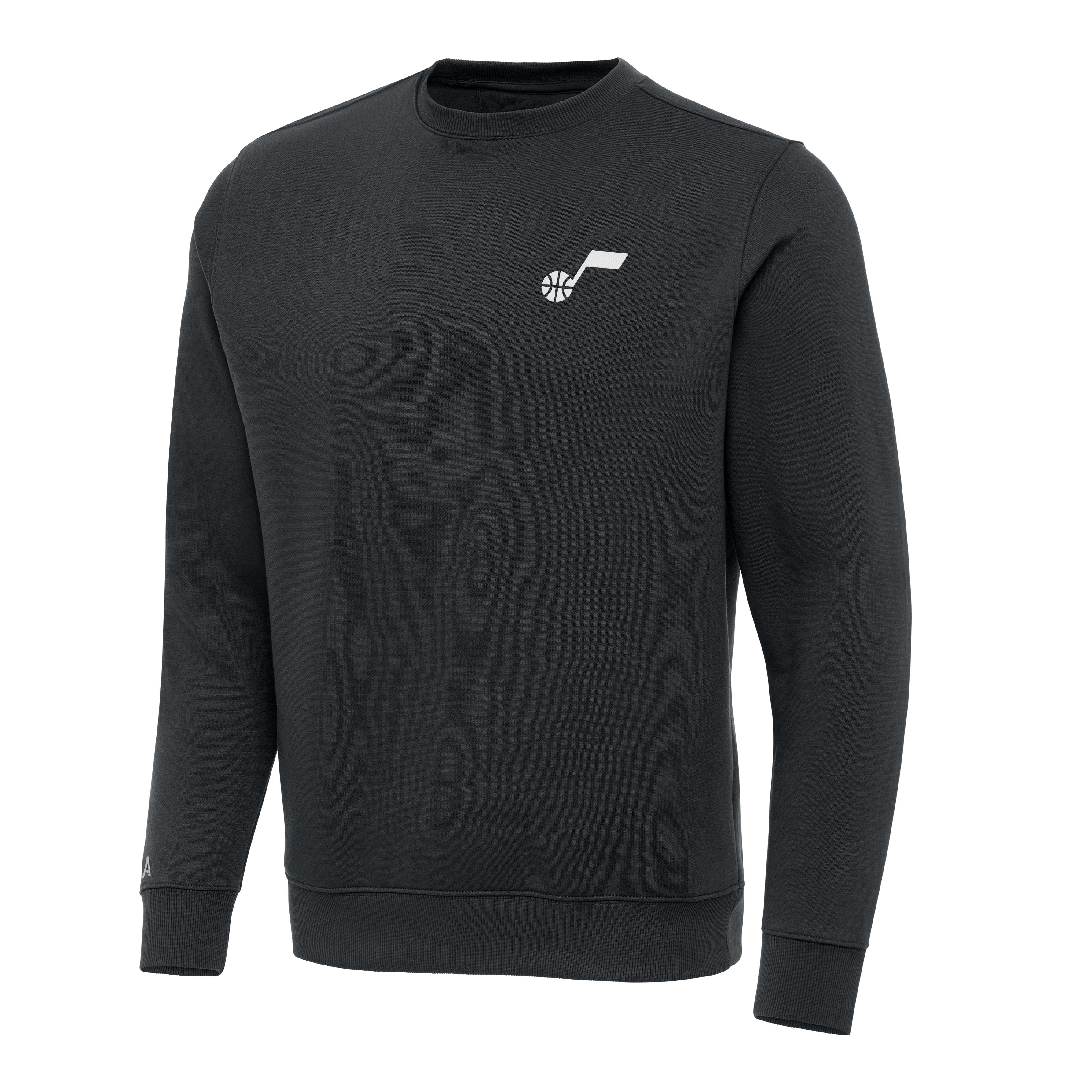 Men's Antigua Charcoal Utah Jazz Victory Crewneck Pullover Sweatshirt