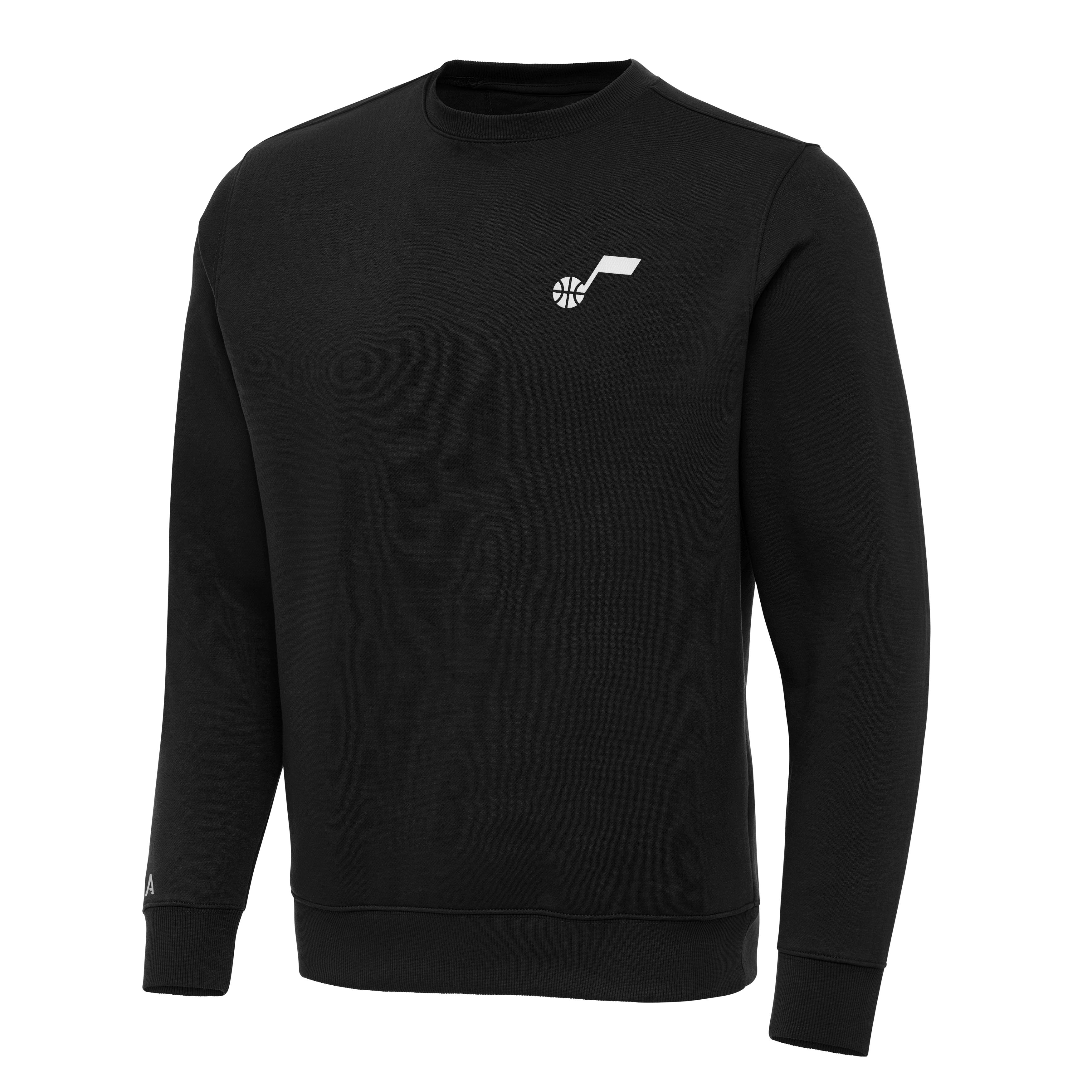Men's Antigua Black Utah Jazz Big & Tall Victory Crew Neck Pullover Sweatshirt