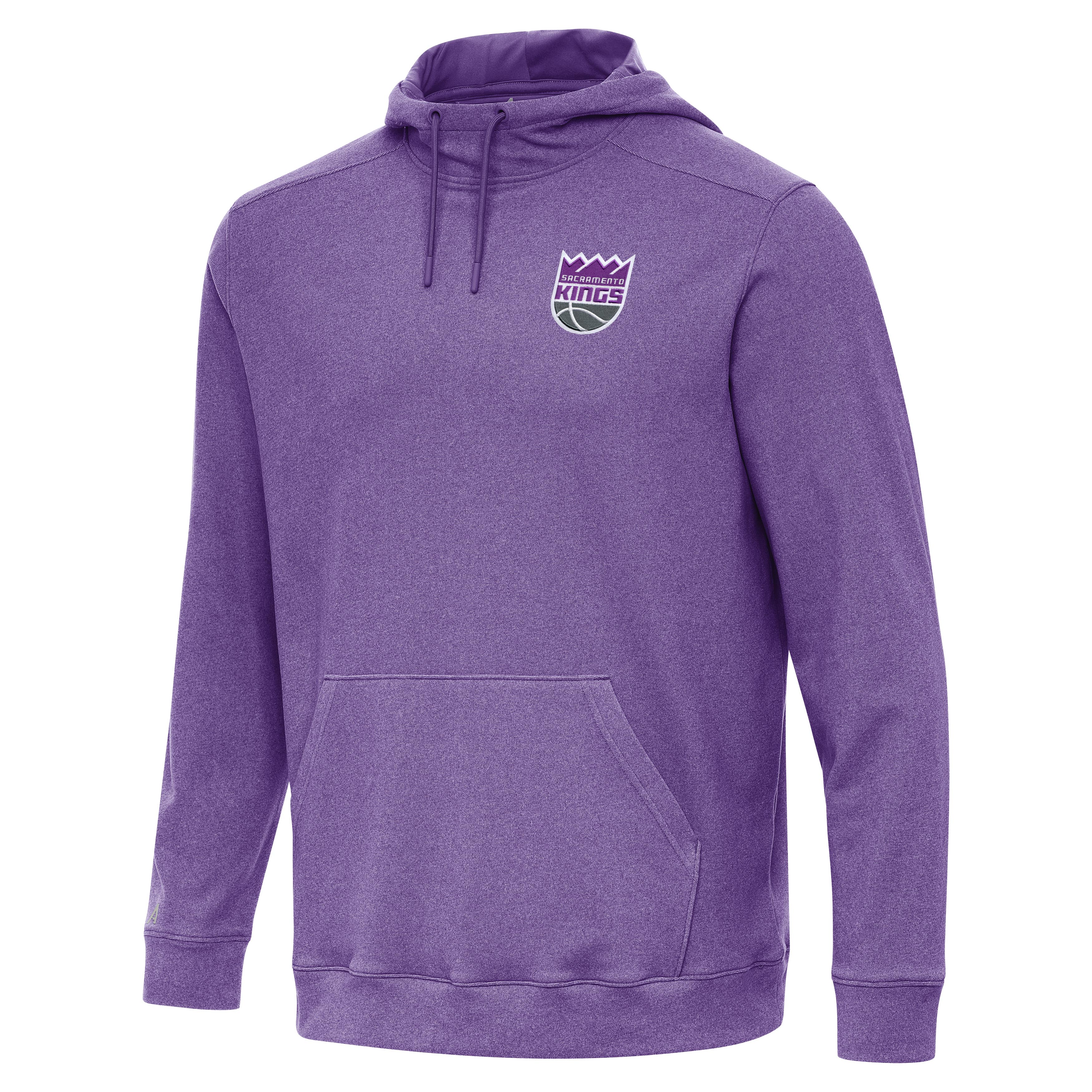 Men's Antigua Heather Purple Sacramento Kings Cloud Pullover Hoodie