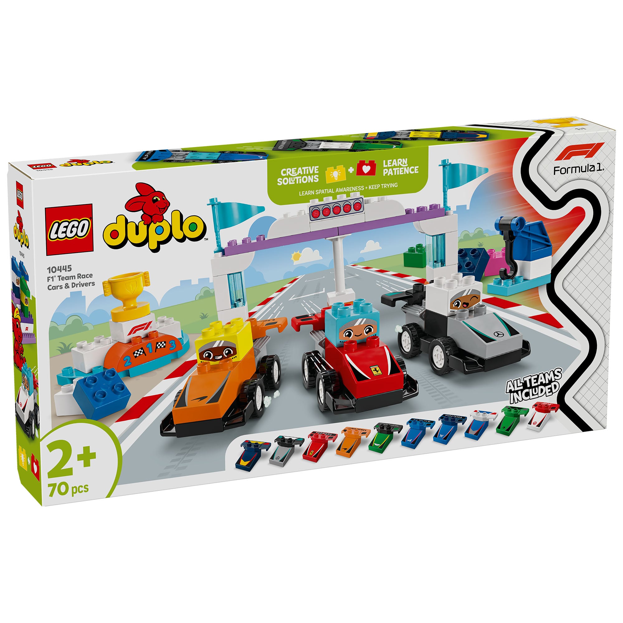 LEGO DUPLO F1 Team Race Cars & Drivers Toy Set 10445