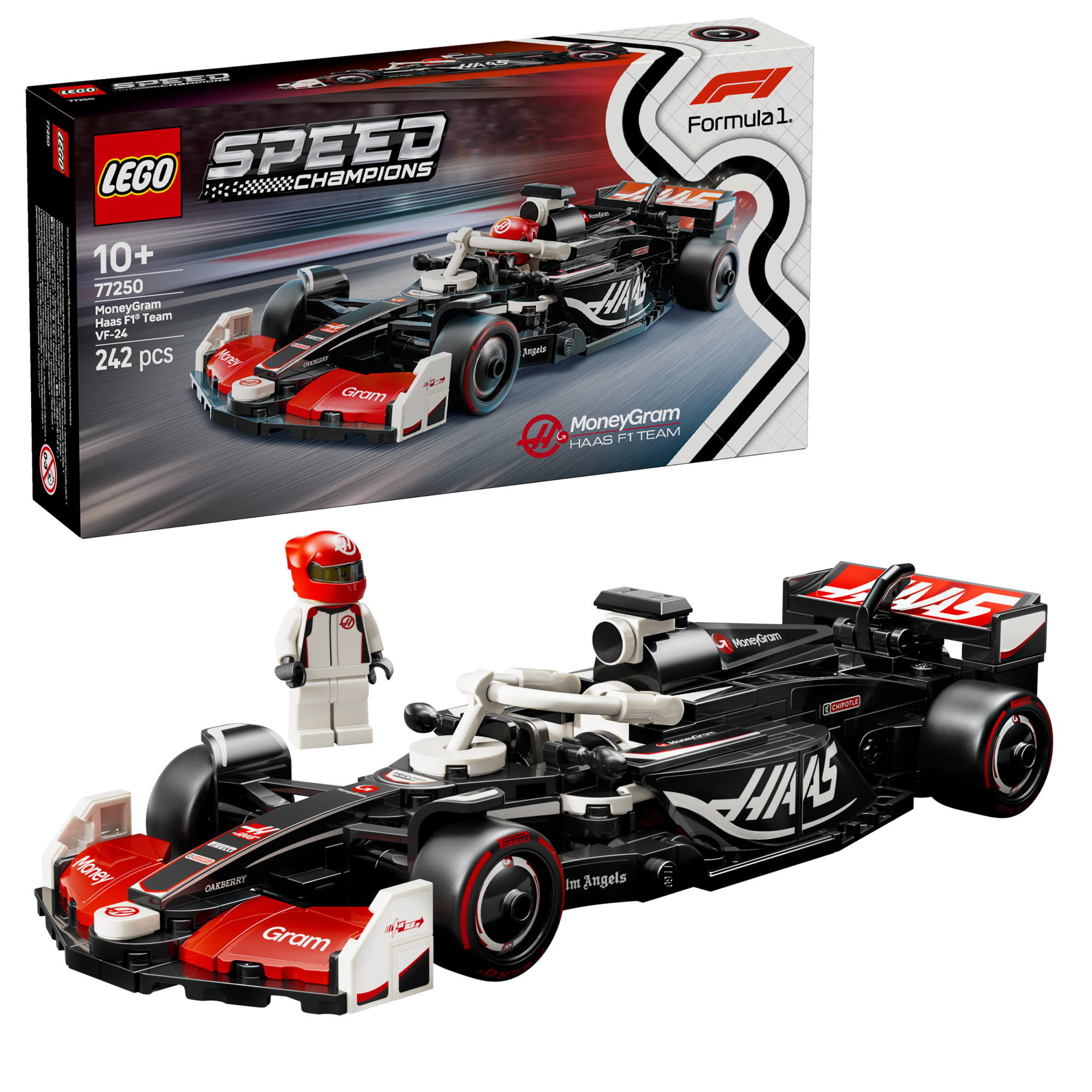 Lego Speed Champions 77250 MoneyGram Haas VF-24 F1 Car Building Playset