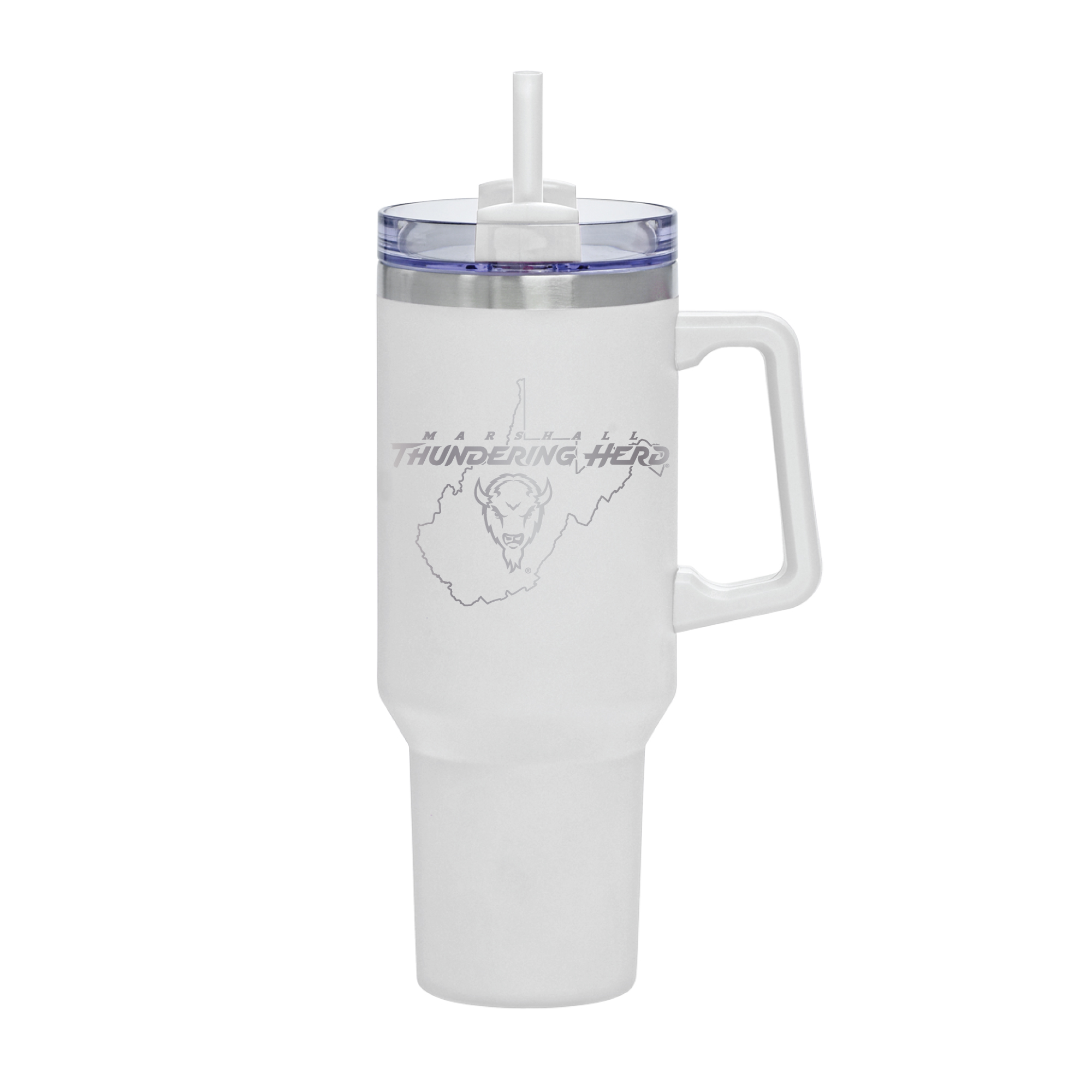 White Marshall Thundering Herd 40oz. Rocky My State Tumbler