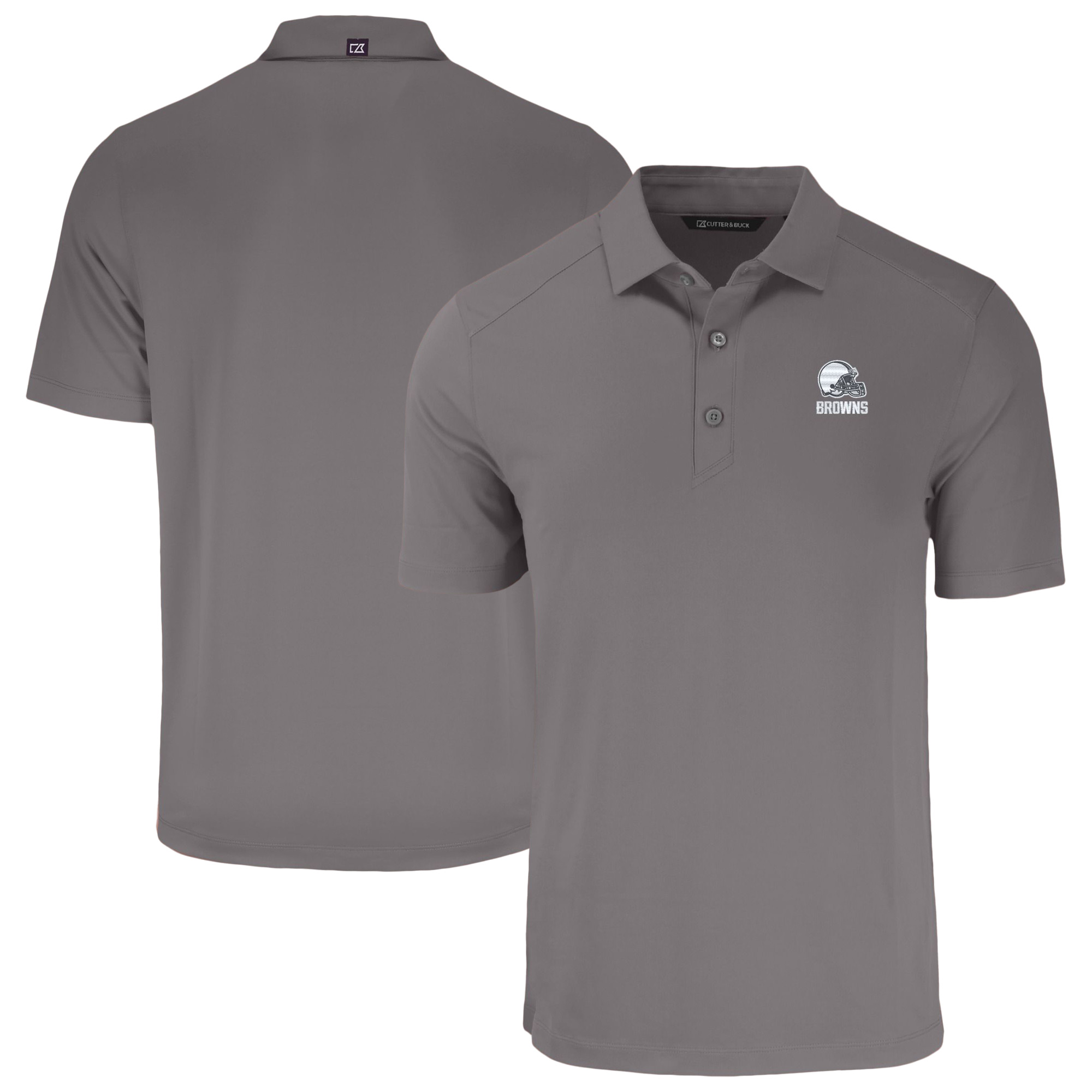 Men's Cutter & Buck Gray Cleveland Browns Big & Tall Forge Eco Stretch Recycled Polo