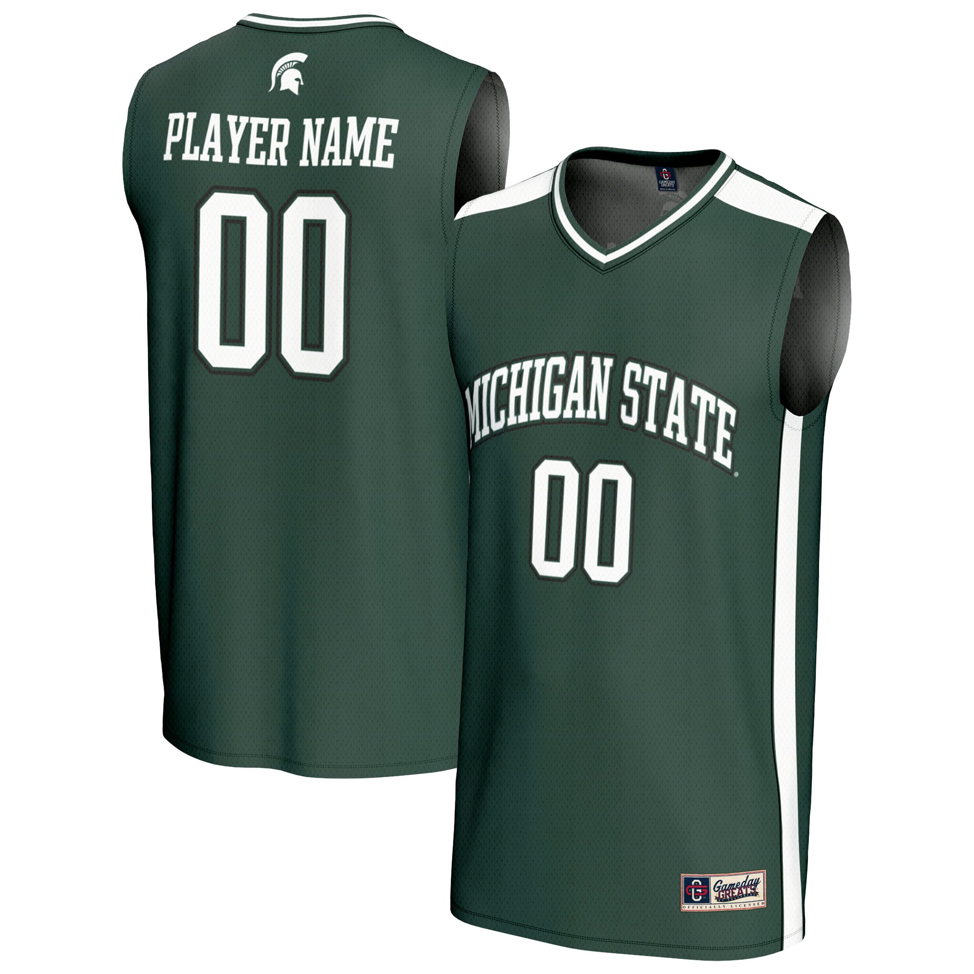 Men's GameDay Greats  Green Michigan State Spartans NIL Pick-A-Player Lightweight Basketball Fashion Jersey