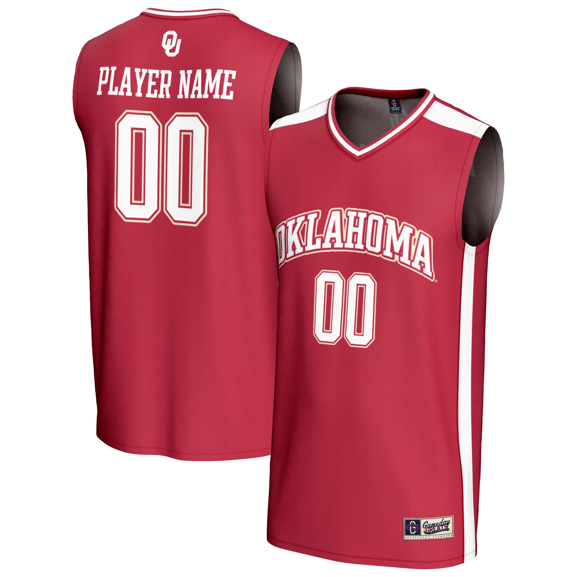 Men's GameDay Greats  Crimson Oklahoma Sooners NIL Pick-A-Player Lightweight Basketball Fashion Jersey