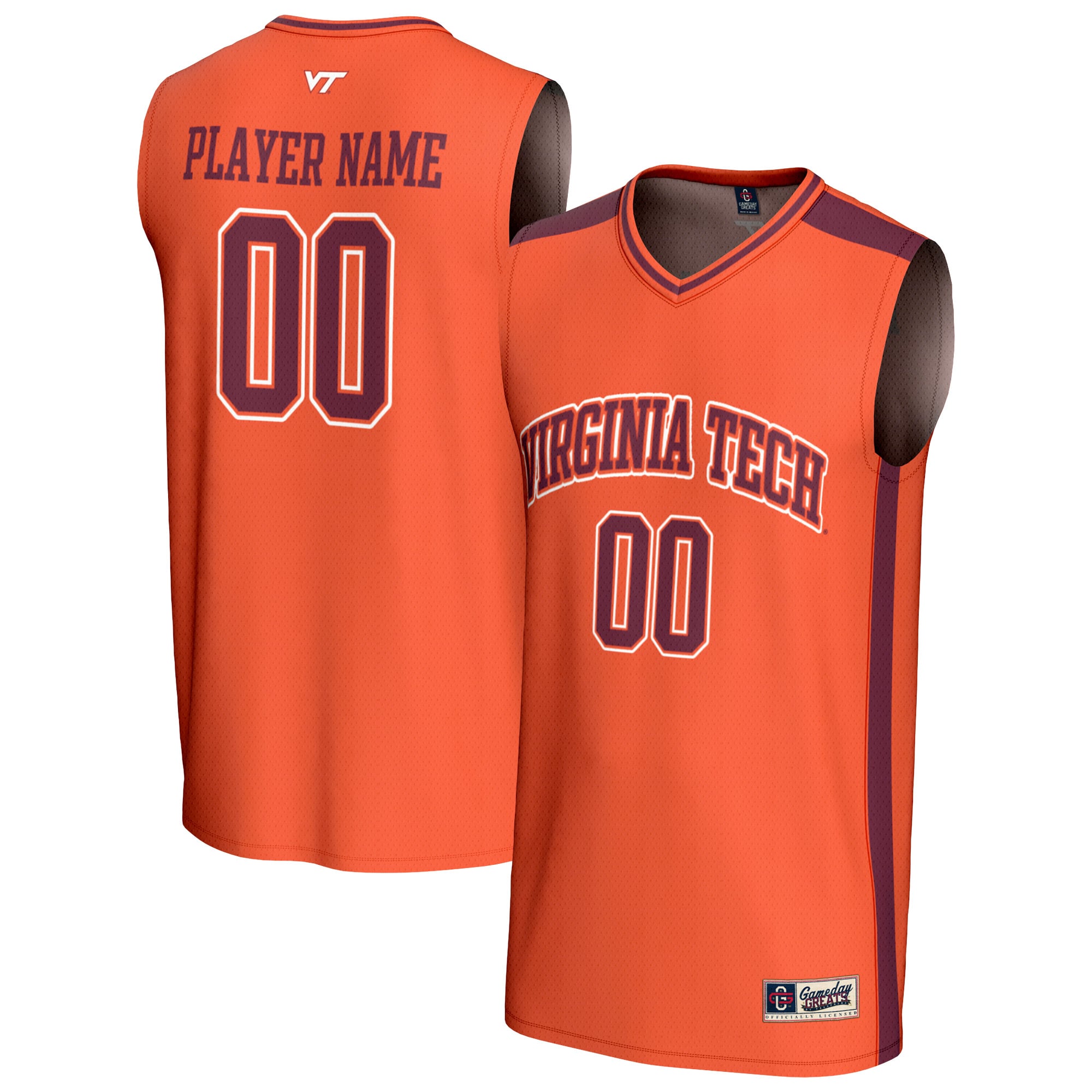 Youth GameDay Greats  Orange Virginia Tech Hokies NIL Pick-A-Player Lightweight Men's Basketball Fashion Jersey