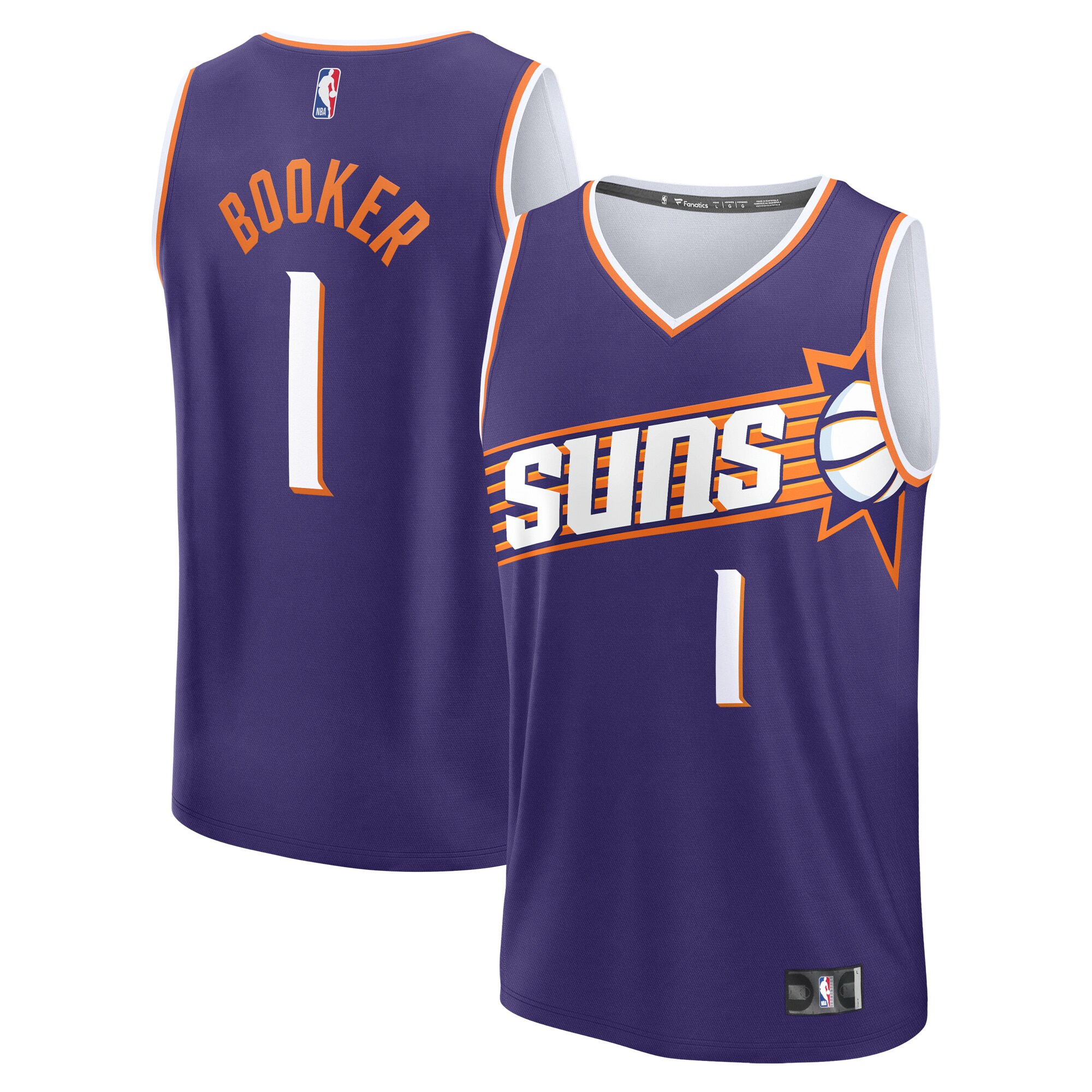 Men's Fanatics Devin Booker Purple Phoenix Suns Big & Tall Fast Break Jersey - Icon Edition