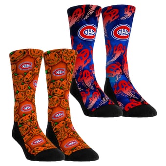 Youth Rock Em  Orange Montreal Canadiens Halloween Crew Socks 2-Pack Set
