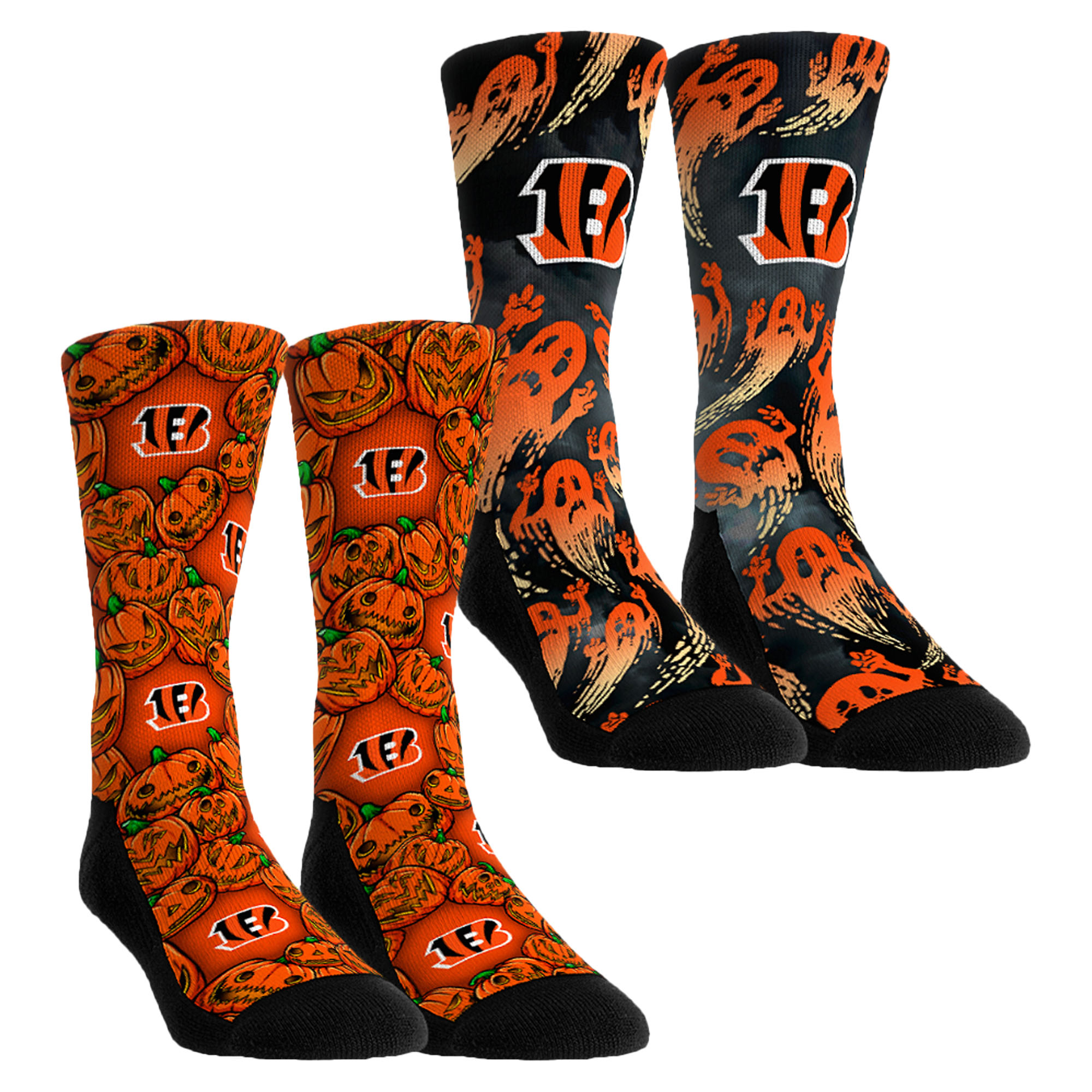Unisex Rock Em Orange Cincinnati Bengals Halloween Crew Socks 2-Pack Set