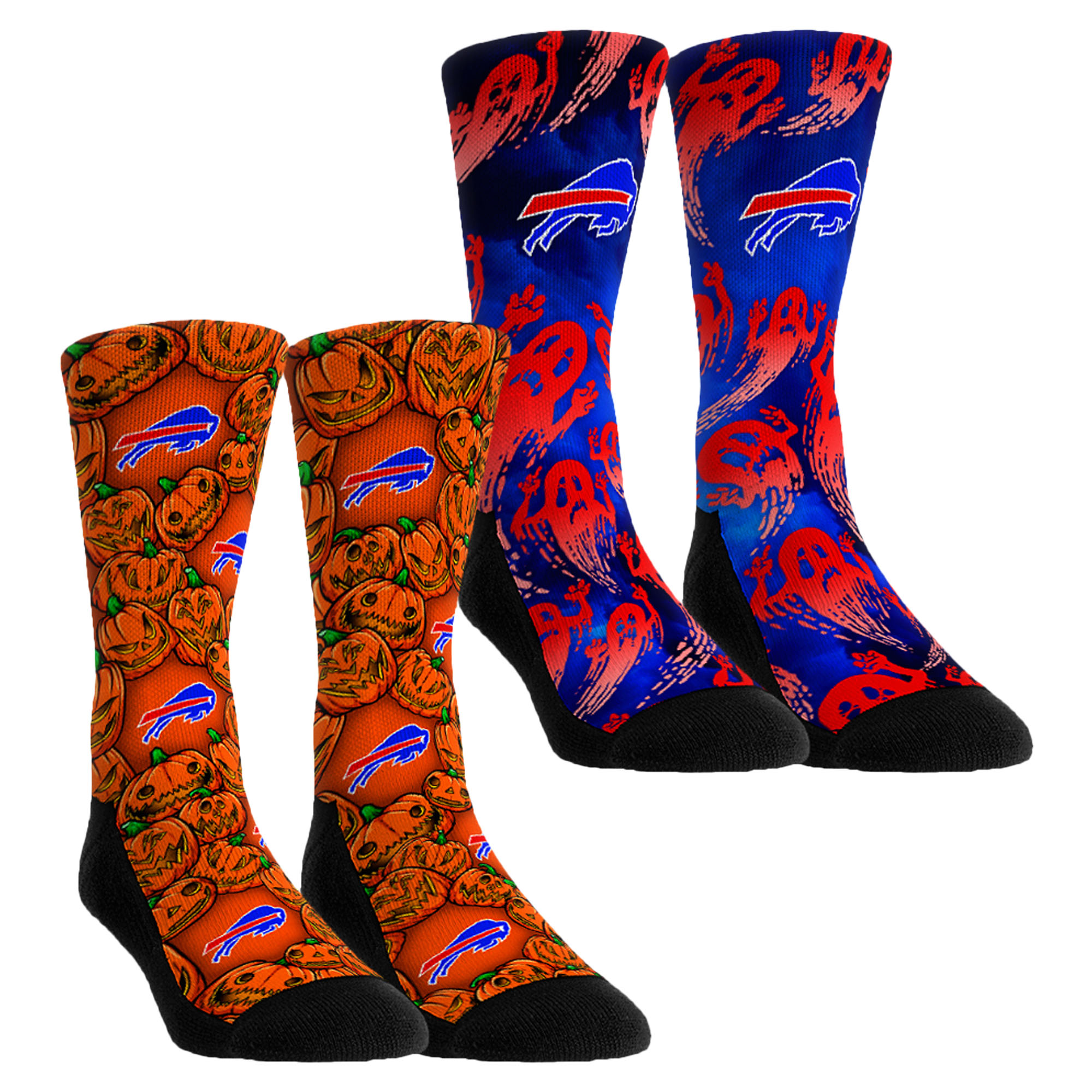 Unisex Rock Em Orange Buffalo Bills Halloween Crew Socks 2-Pack Set