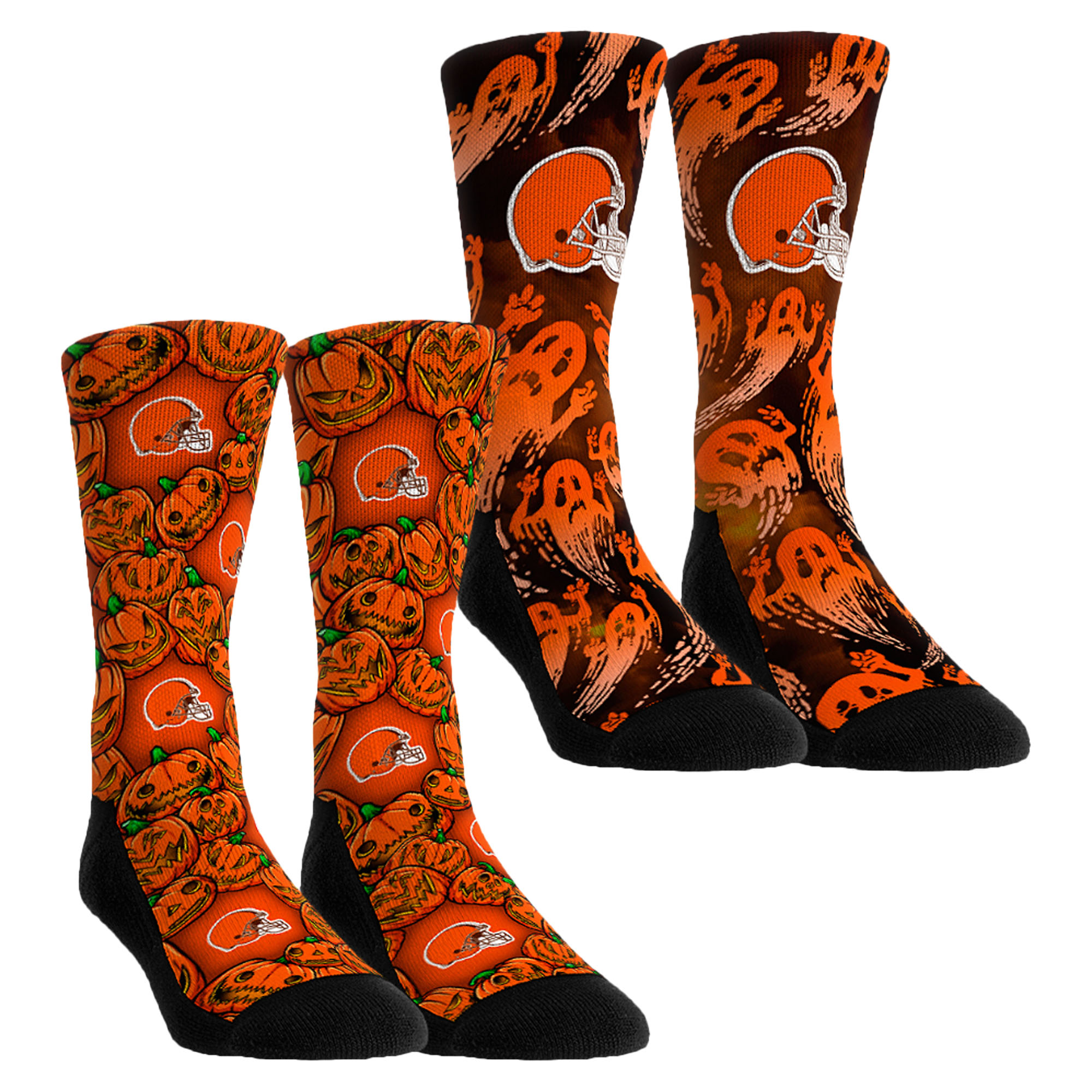 Unisex Rock Em Orange Cleveland Browns Halloween Crew Socks 2-Pack Set