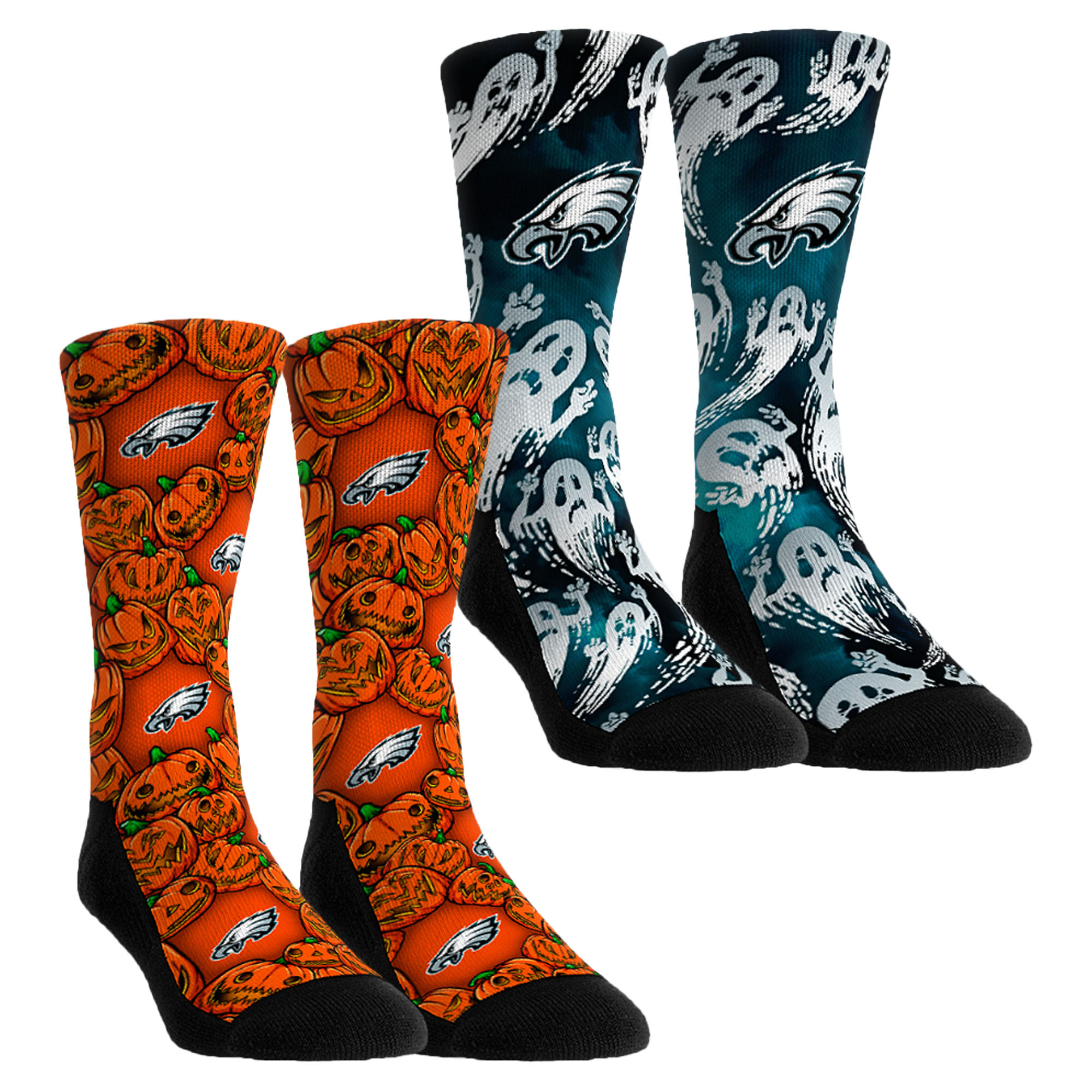 Unisex Rock Em  Orange Philadelphia Eagles Halloween Crew Socks 2-Pack Set