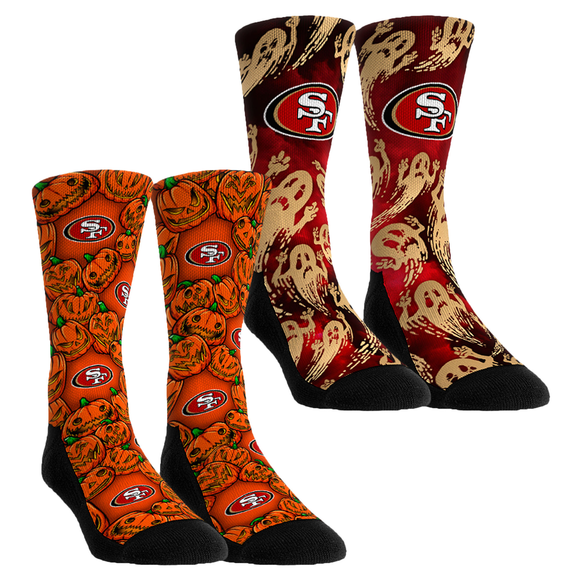 Unisex Rock Em  Orange San Francisco 49ers Halloween Crew Socks 2-Pack Set