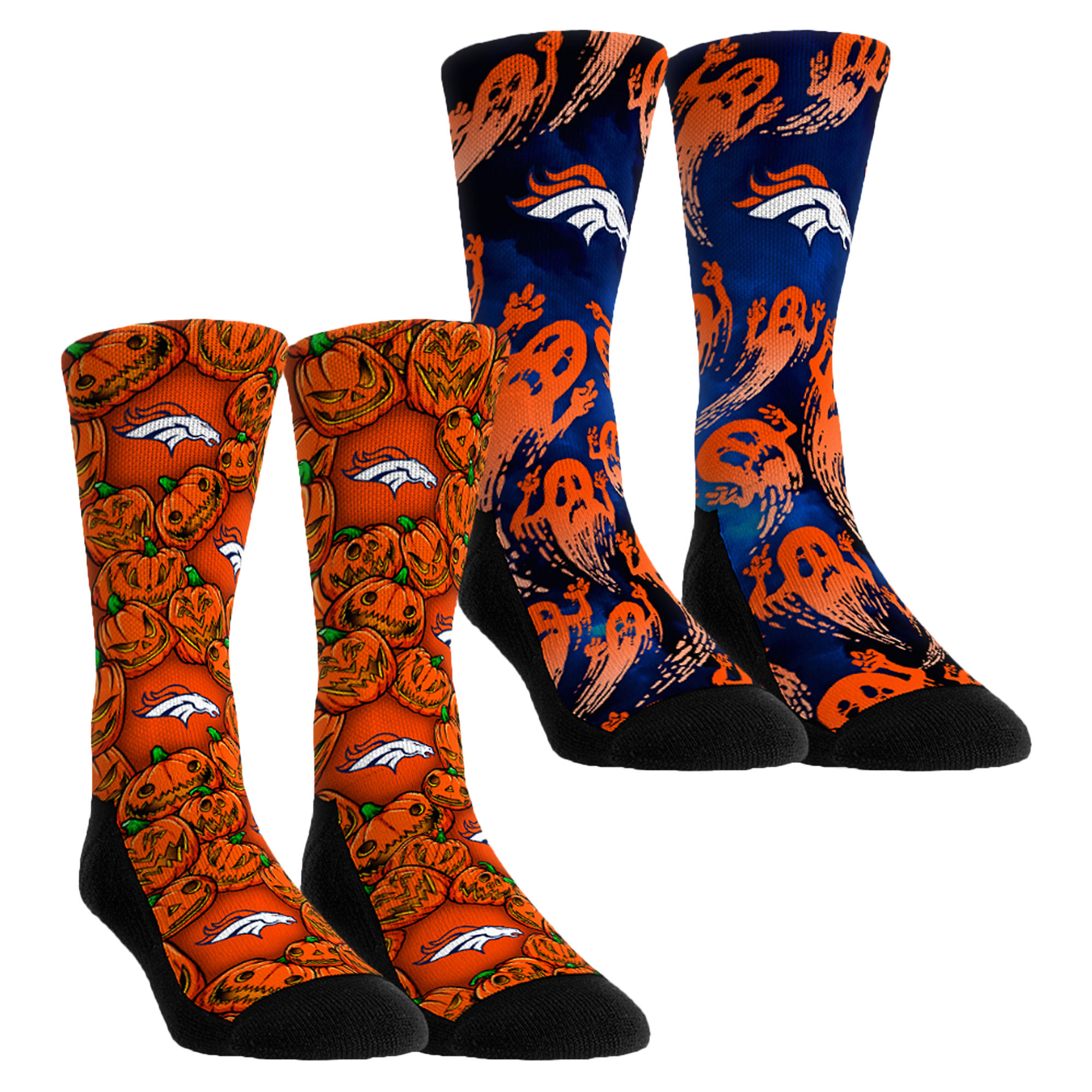 Unisex Rock Em  Orange Denver Broncos Halloween Crew Socks 2-Pack Set