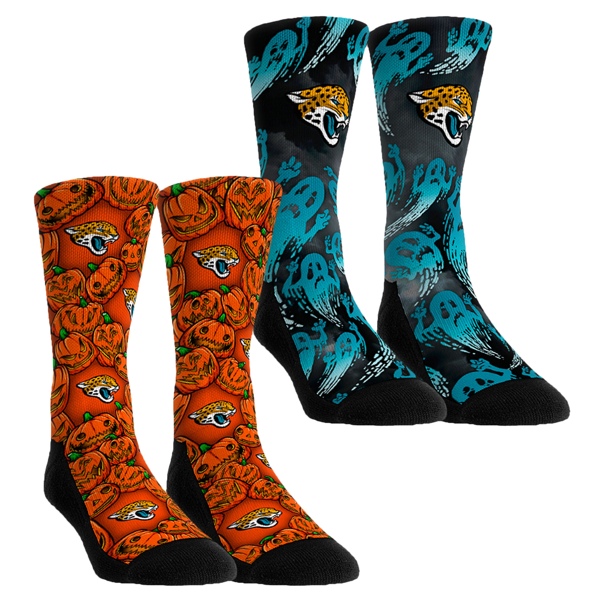 Unisex Rock Em  Orange Jacksonville Jaguars Halloween Crew Socks 2-Pack Set