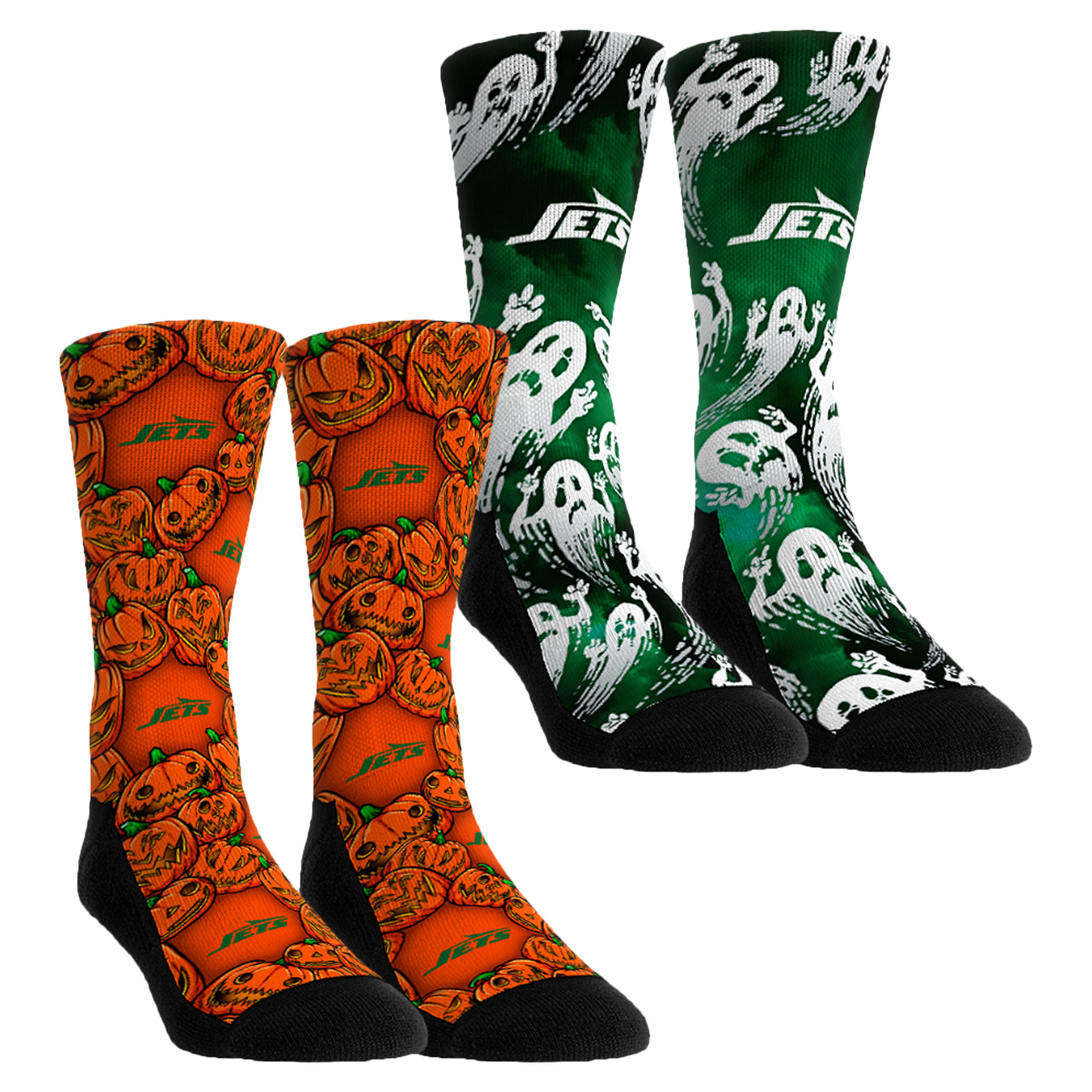 Youth Rock Em  Orange New York Jets Halloween Crew Socks 2-Pack Set