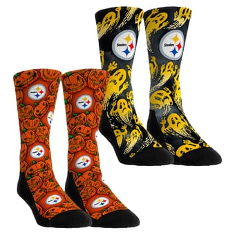 Youth Rock Em  Orange Pittsburgh Steelers Halloween Crew Socks 2-Pack Set