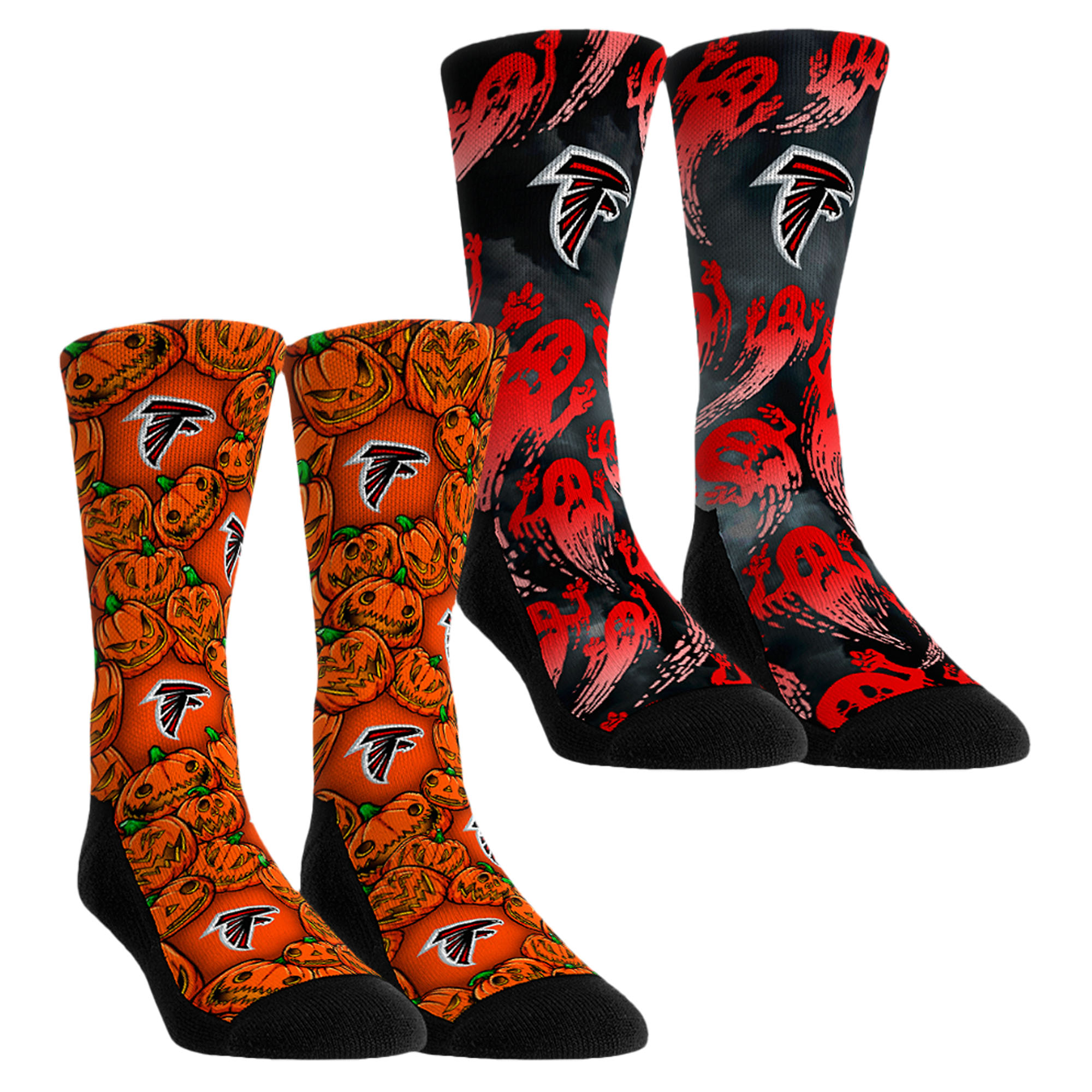 Youth Rock Em Orange Atlanta Falcons Halloween Crew Socks 2-Pack Set