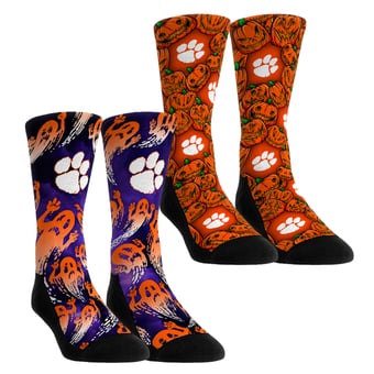 Unisex Rock Em  Orange Clemson Tigers Halloween Crew Socks 2-Pack Set