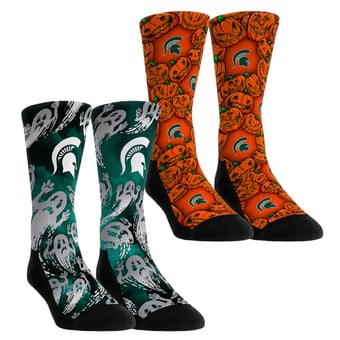 Unisex Rock Em  Orange Michigan State Spartans Halloween Crew Socks 2-Pack Set
