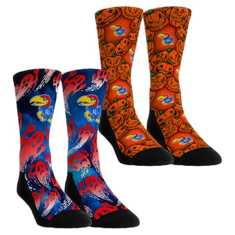 Unisex Rock Em  Orange Kansas Jayhawks Halloween Crew Socks 2-Pack Set