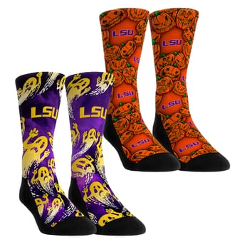 Youth Rock Em  Orange LSU Tigers Halloween Crew Socks 2-Pack Set