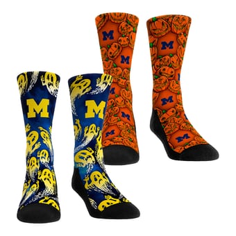 Youth Rock Em  Orange Michigan Wolverines Halloween Crew Socks 2-Pack Set
