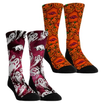 Youth Rock Em  Orange Arkansas Razorbacks Halloween Crew Socks 2-Pack Set