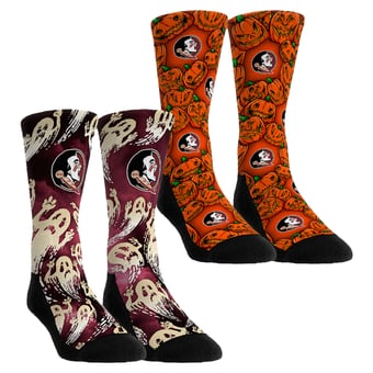 Youth Rock Em  Orange Florida State Seminoles Halloween Crew Socks 2-Pack Set