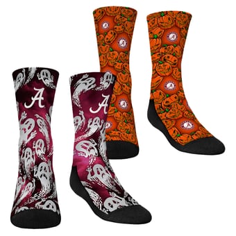 Youth Rock Em  Orange Alabama Crimson Tide Halloween Crew Socks 2-Pack Set