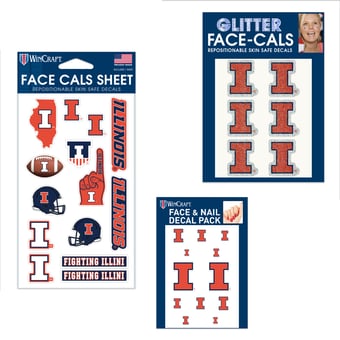WinCraft Illinois Fighting Illini 4" x 7" Waterless Tattoos Set