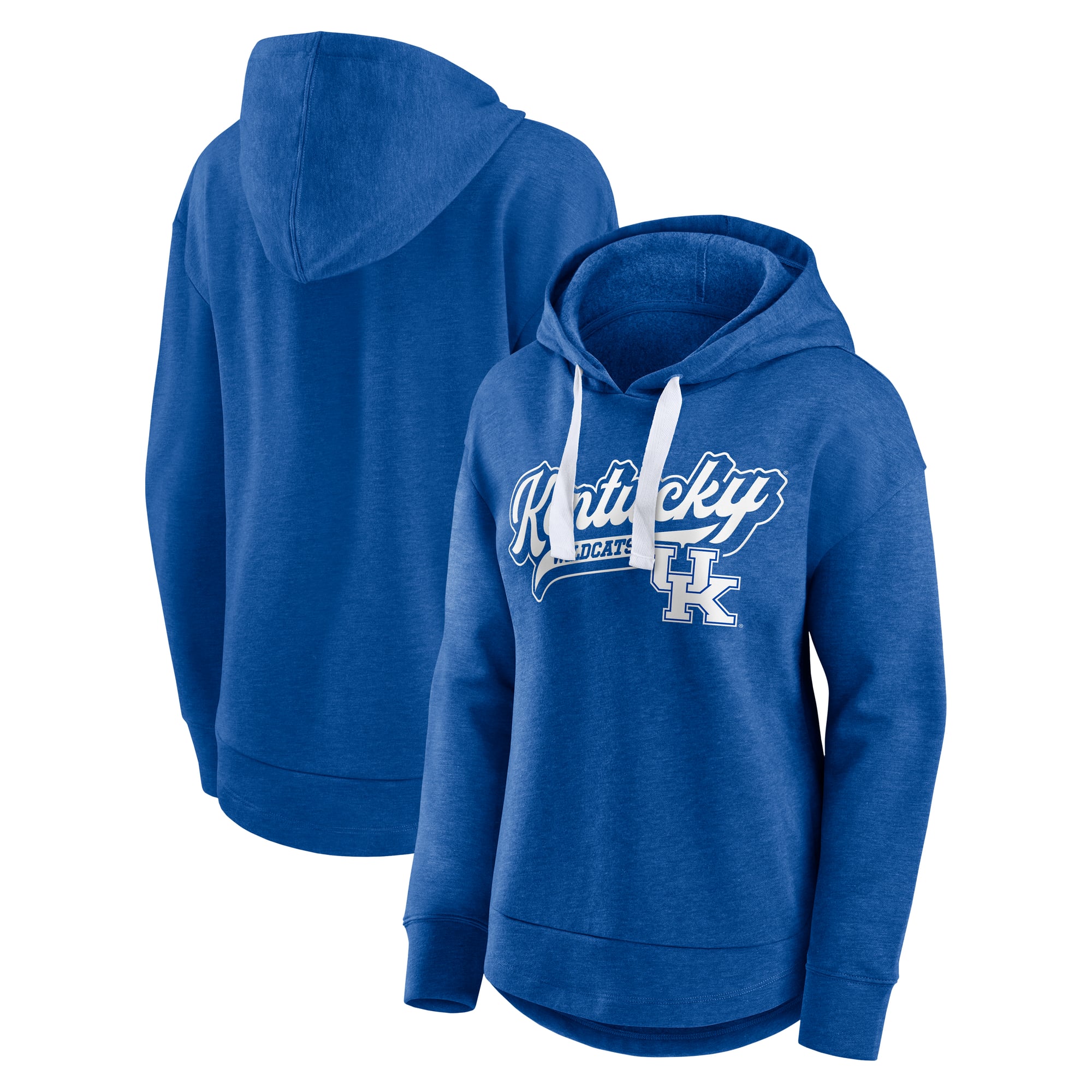 Women's Fanatics  Heather Royal Kentucky Wildcats Tail Sweep Pullover Hoodie