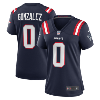 Women's Nike Christian Gonzalez  Navy New England Patriots Team Game Jersey