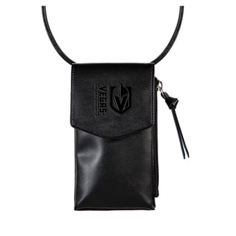 Black Vegas Golden Knights Hybrid Leather Crossbody Cell Phone Wallet