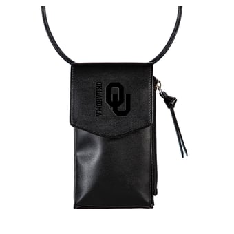 Black Oklahoma Sooners Hybrid Leather Crossbody Cell Phone Wallet