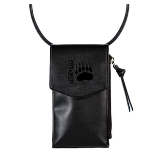 Black Montana Grizzlies Hybrid Leather Crossbody Cell Phone Wallet
