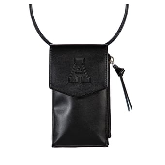 Black Appalachian State Mountaineers Hybrid Leather Crossbody Cell Phone Wallet