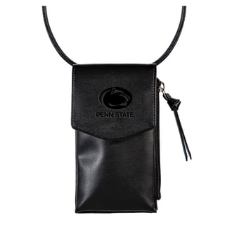 Black Penn State Nittany Lions Hybrid Leather Crossbody Cell Phone Wallet