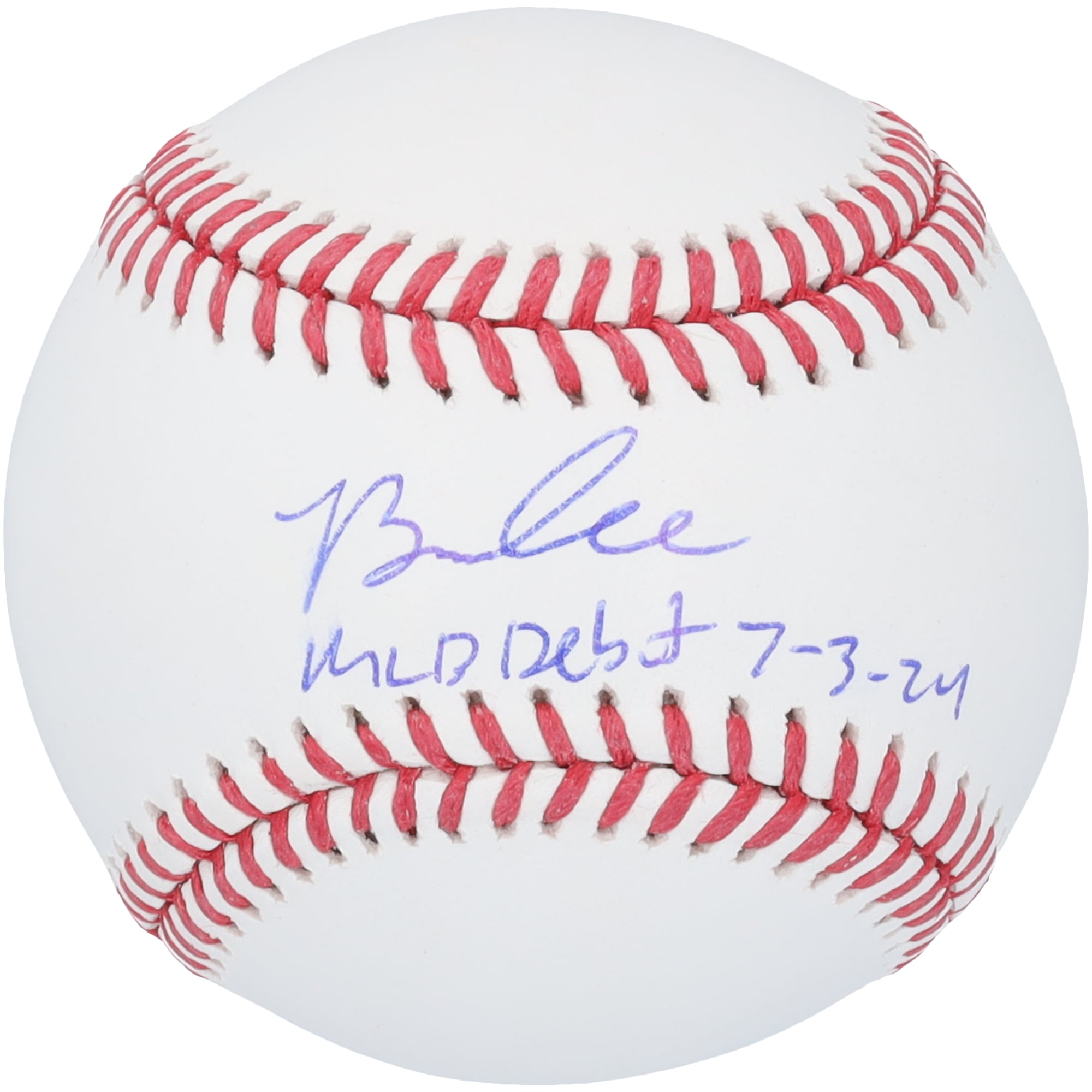 Brooks Lee Minnesota Twins Autographed Baseball with "MLB Debut 7-3-24" Inscription