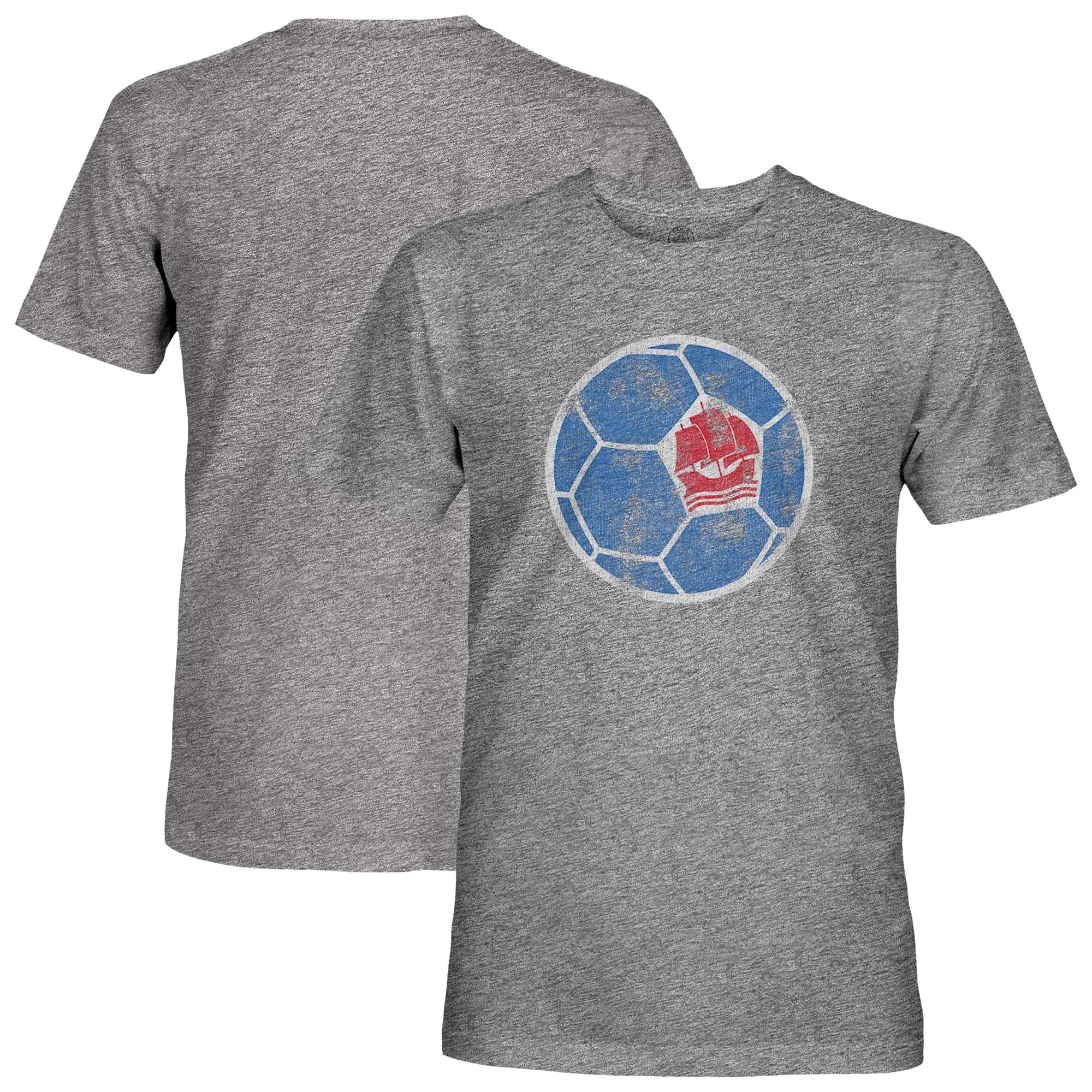 Men's 1863FC Heather Gray Paris Saint-Germain Retro Color Badge Vintage Tri-Blend T-Shirt