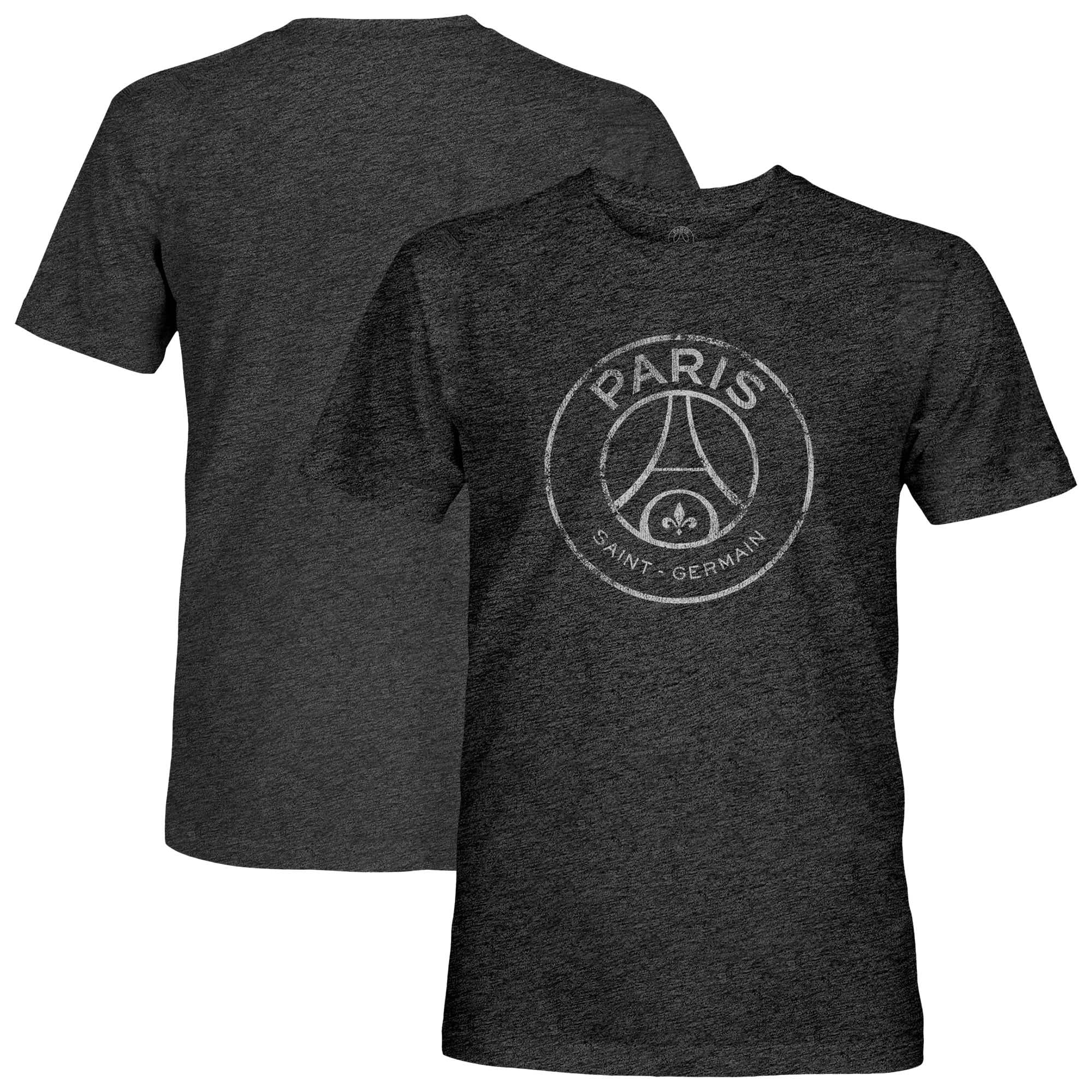 Men's 1863FC Black Paris Saint-Germain Mono Badge Vintage Tri-Blend T-Shirt