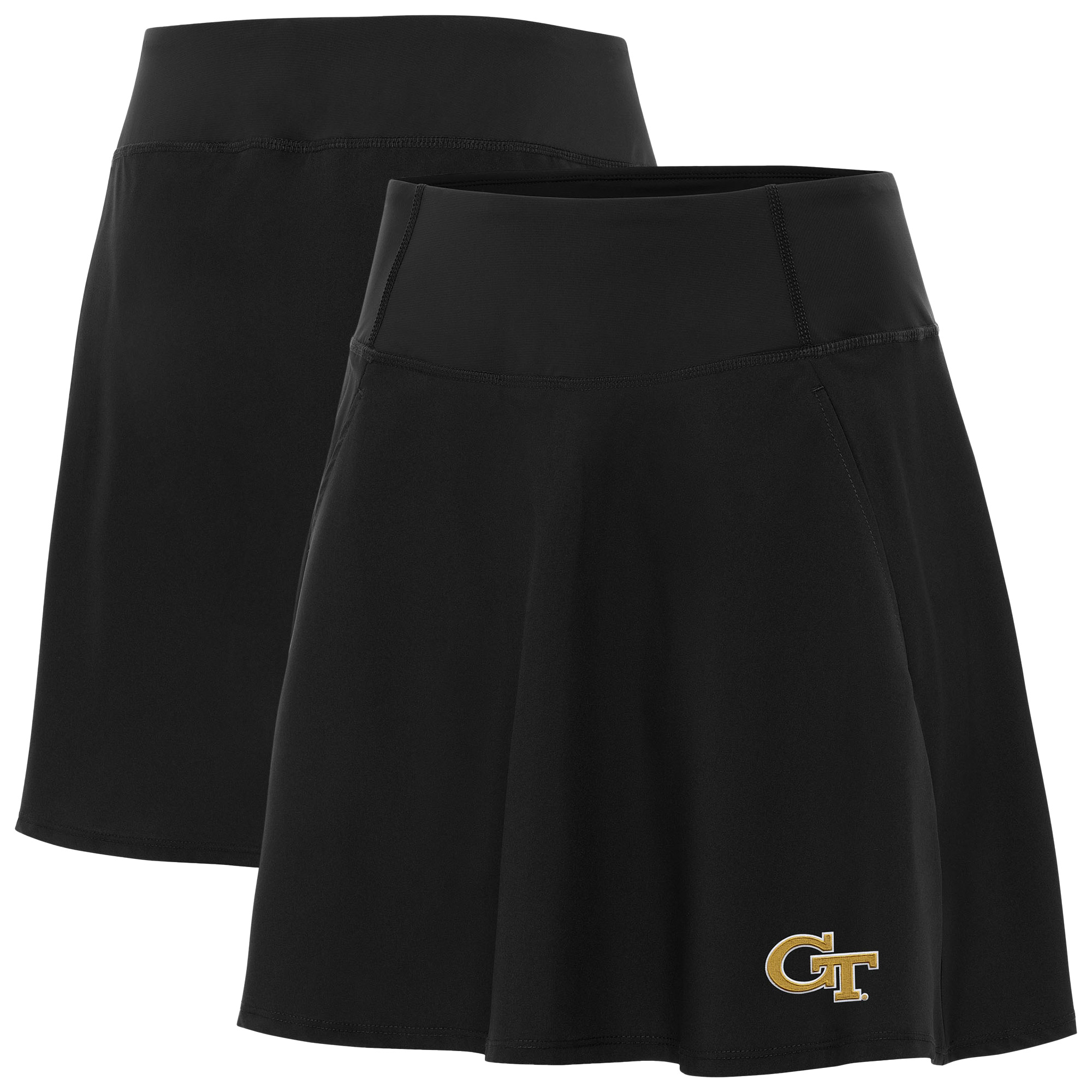Women's Antigua  Black Georgia Tech Yellow Jackets Chip Skort