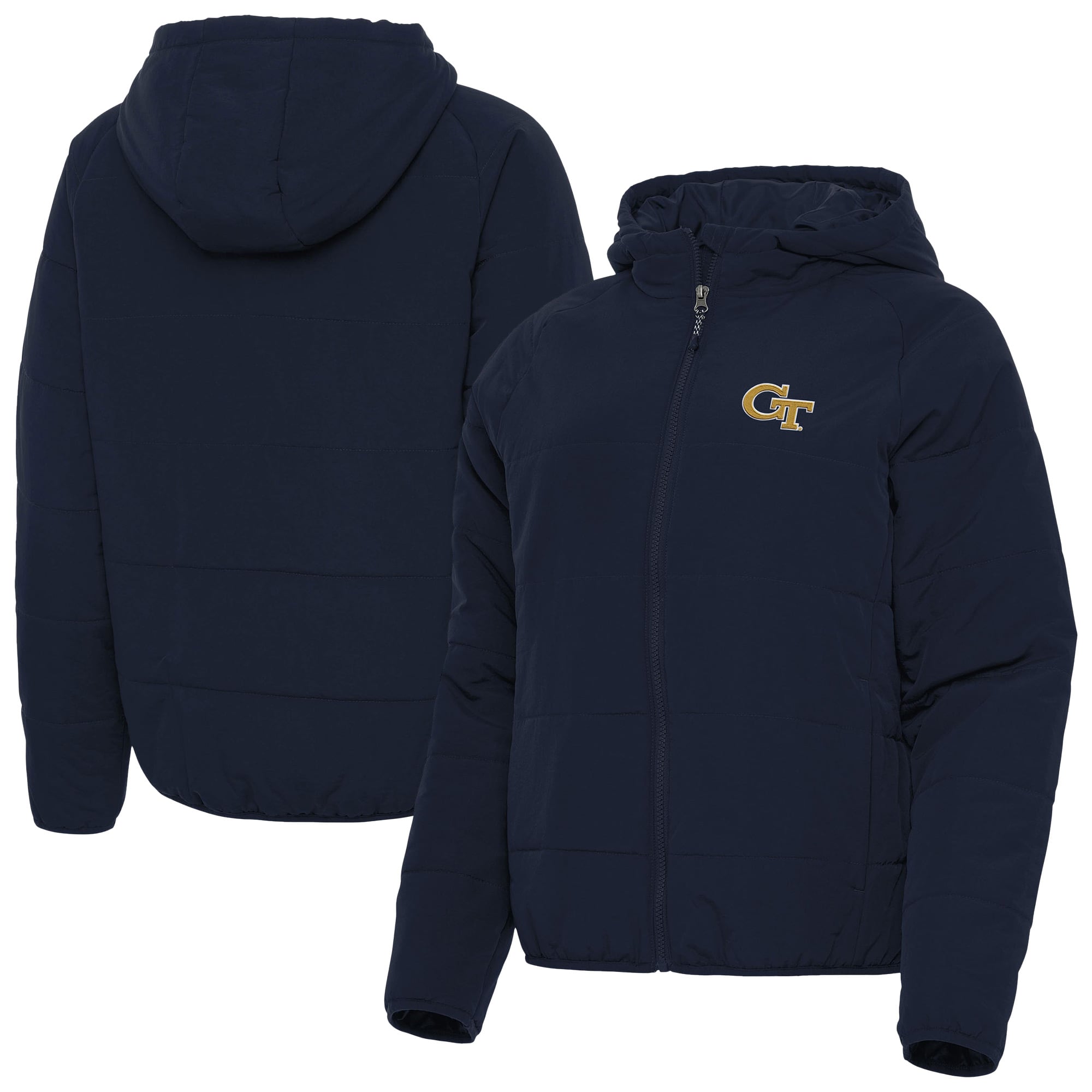 Women's Antigua  Navy Georgia Tech Yellow Jackets Universe Full-Zip Hoodie Jacket
