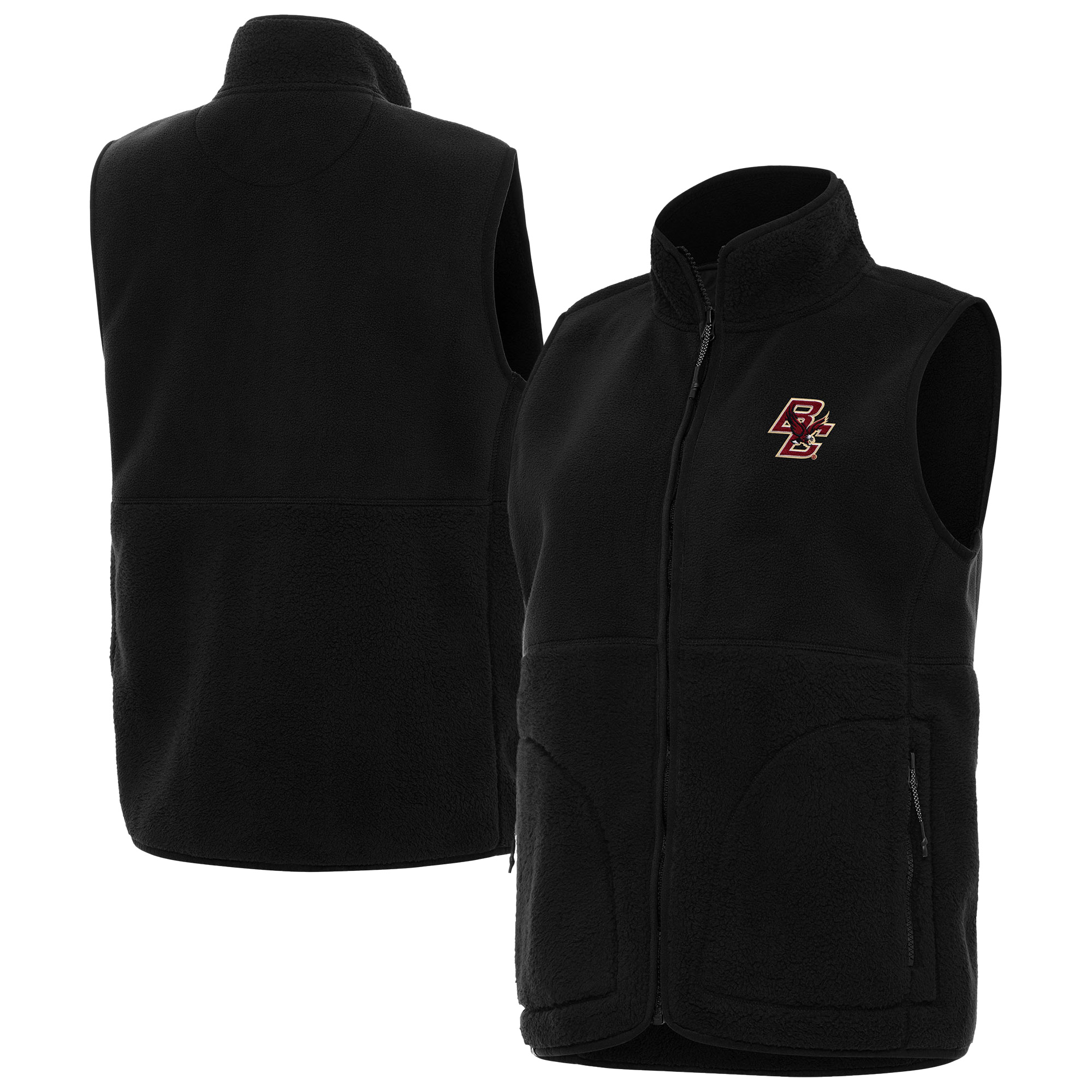 Women’s Antigua Black Boston College Eagles Nostalgic Full-Zip Vest