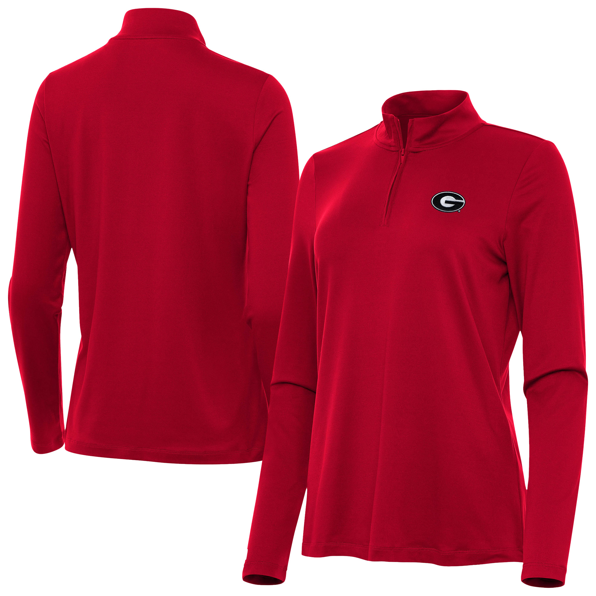 Women's Antigua  Red Georgia Bulldogs Reprocess Quarter-Zip Top