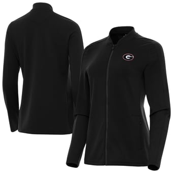 Women's Antigua Black Georgia Bulldogs Continual Full-Zip Jacket