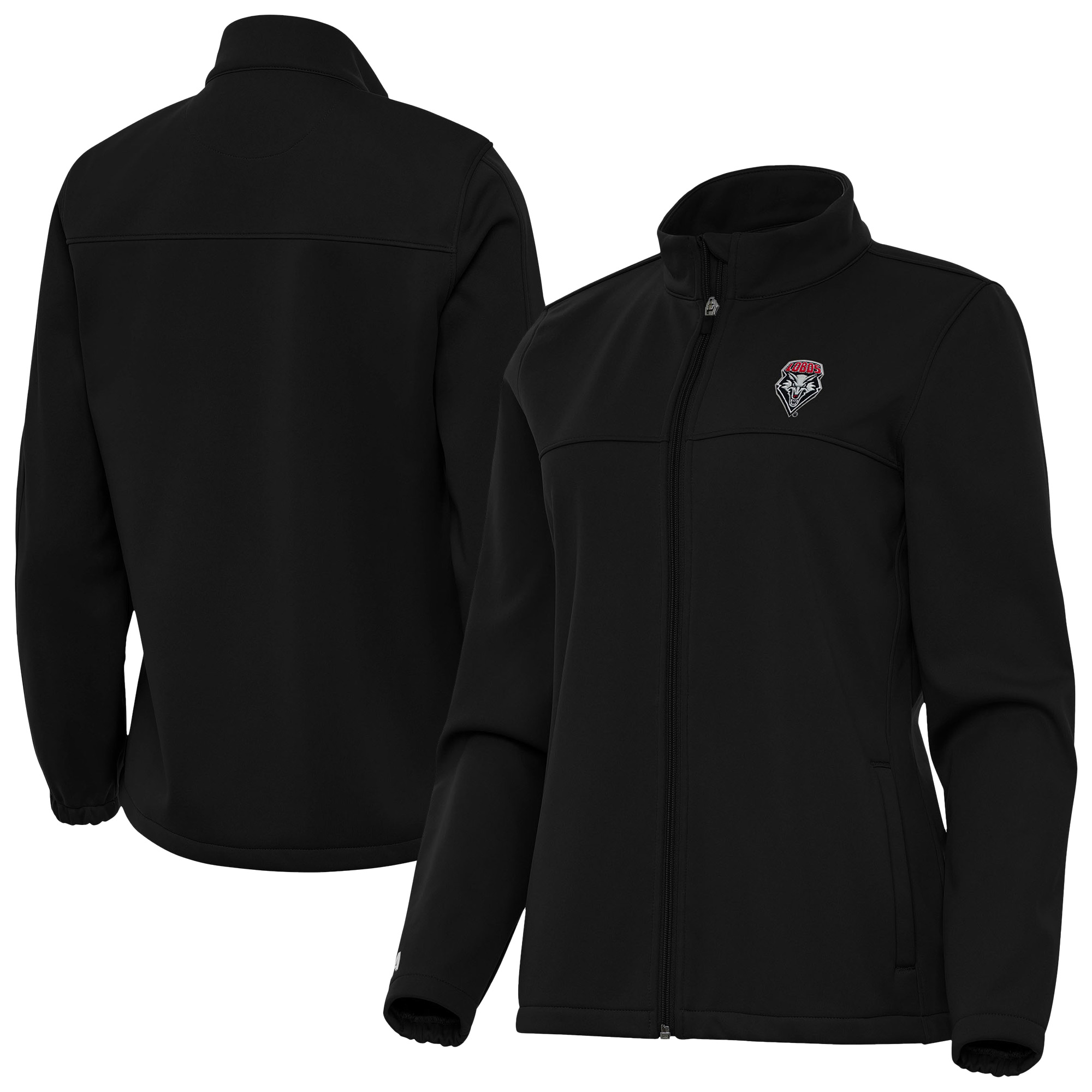 Women’s Antigua Black New Mexico Lobos Links 2 Golf Full-Zip Jacket