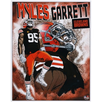 Myles Garrett Cleveland Browns 16" x 20" Photo Print - Art by Brian Kong - Limited Edition of 99