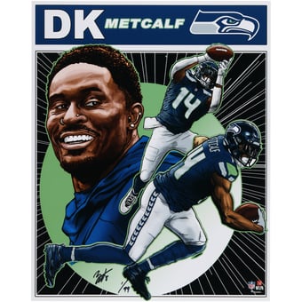 DK Metcalf Seattle Seahawks 16" x 20" Photo Print - Art by Brian Kong - Limited Edition of 99