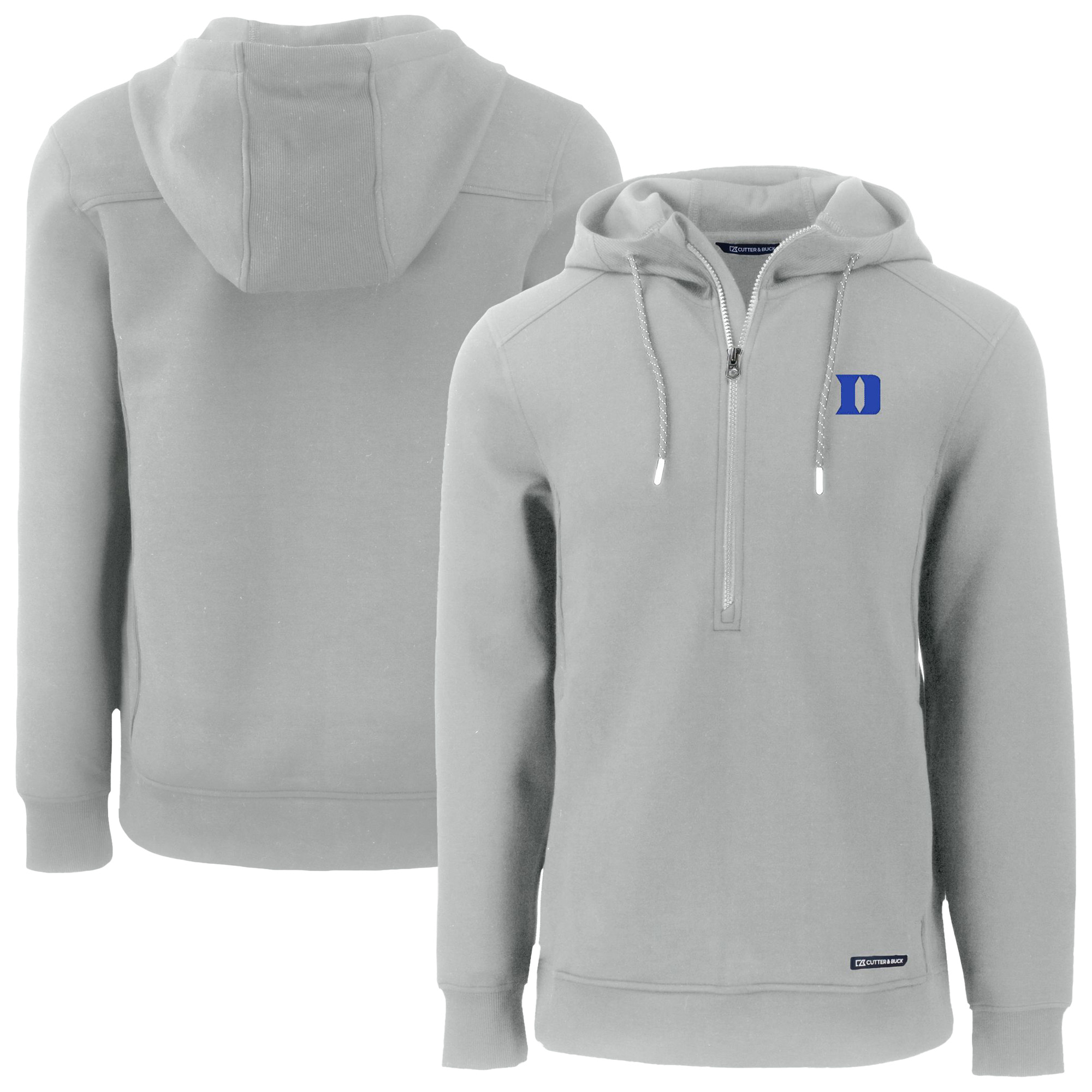 Men’s Cutter & Buck Gray Duke Blue Devils Roam Eco Recycled Half-Zip Hoodie Men’s Cutter & Buck Gray Duke Blue Devils Roam Eco Recycled Half-Zip Hoodie